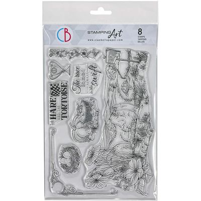 Ciao Bella Stamping Art Clear Stamps 6"X8"-The Hare & The Tortoise, Aesop's Fables
