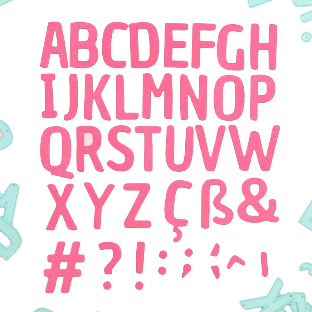 Craftelier - Set of 39 Uppercase Letters and Symbols Dies for Card Making, Scrapbooking and Craft Projects | Compatible with Various Die Cutting Machines and Materials | Size Approx. 3 cm