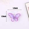 Framendino, 50 Pack Organza Butterflies Sheer Mesh Wire Glitter Butterfly Nylon Purple Delicate Gem for Home Wedding Party Decoration view 2
