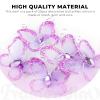 Framendino, 50 Pack Organza Butterflies Sheer Mesh Wire Glitter Butterfly Nylon Purple Delicate Gem for Home Wedding Party Decoration view 3
