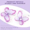 Framendino, 50 Pack Organza Butterflies Sheer Mesh Wire Glitter Butterfly Nylon Purple Delicate Gem for Home Wedding Party Decoration view 4