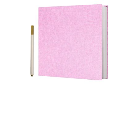 Vienrose Photo Album Self Adhesive 4x6 5x7 3x5 8x10 10x12 Scrapbook Album DIY Scrap Book with A Metallic Pen (13"x12.6" 60 Pages, Pink)