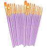 BOSOBO Paint Brushes Set, 2 Pack 20 Pcs Round Pointed Tip Paintbrushes Nylon Hair Artist Acrylic Paint Brushes for Acrylic Oil Watercolor, Face Nail Art, Miniature Detailing & Rock Painting, Purple view 1