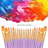 BOSOBO Paint Brushes Set, 2 Pack 20 Pcs Round Pointed Tip Paintbrushes Nylon Hair Artist Acrylic Paint Brushes for Acrylic Oil Watercolor, Face Nail Art, Miniature Detailing & Rock Painting, Purple view 2