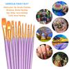 BOSOBO Paint Brushes Set, 2 Pack 20 Pcs Round Pointed Tip Paintbrushes Nylon Hair Artist Acrylic Paint Brushes for Acrylic Oil Watercolor, Face Nail Art, Miniature Detailing & Rock Painting, Purple view 3