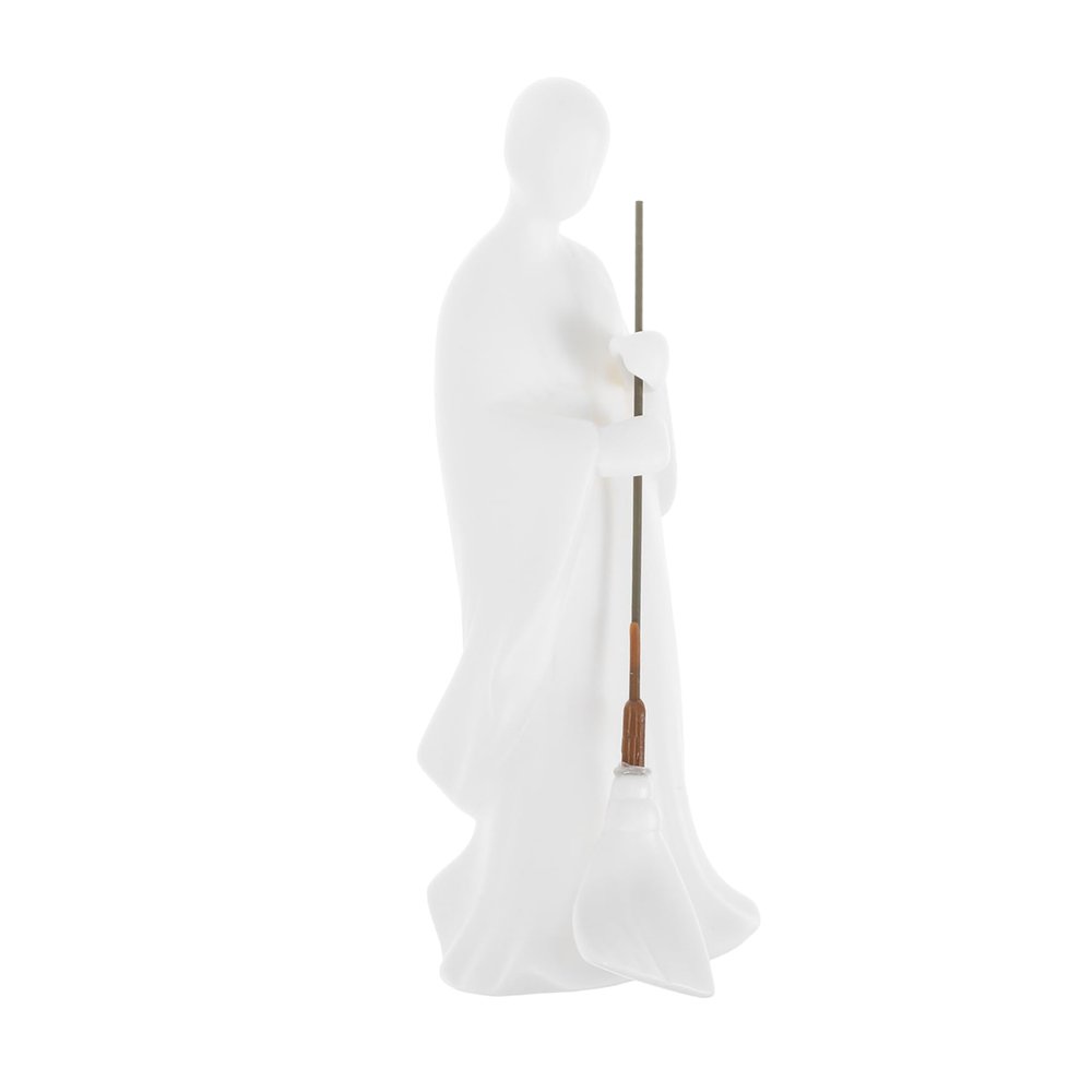 NUOBESTY 1pc Monk Figurine Creative Chinese Style Zen Desktop Decoration Smooth Ceramic Craft Adornment for Meditation and Home Office Decor for Tea Table and Zen
