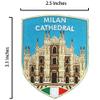 A-ONE - Milan Cathedral Shield Emblem+Italy Flag Patch and Pinbadge, Duomo di Milano, Landmark Applique, Historic Site Patch, Italy Flag Lapel Pin, Gift Choice, Stick/Iron on Clothes NO.226B view 2
