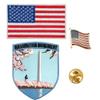 A-ONE - Washington Monument Landmark Applique+USA Flag Patch and Pin Badge, Washington DC. Embroidered Iron-on Badge, America Flag Style Sew Patch, Brooch Pin Flag Pin Accessories NO.214B view 1
