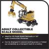 1:87 Caterpillar M323F Railroad Wheeled Excavator - Cat Yellow Version - (HO) High Line Series Model by Diecast Masters - 85656 - with Bucket, Ballast Tamper, and Rail Clamshell Bucket Attachments view 4