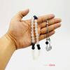 Muslim misbaha Luxurious Man's Bracelets White agates tasbih with Lapis Lazuli Beads gfit for Ramadan 33 66 99 Paryer Beads (8mm, 33 Beads) view 3