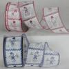 Red and White Checkered Snowmen Wired Craft Ribbon 2.5" x 20 Yards view 2