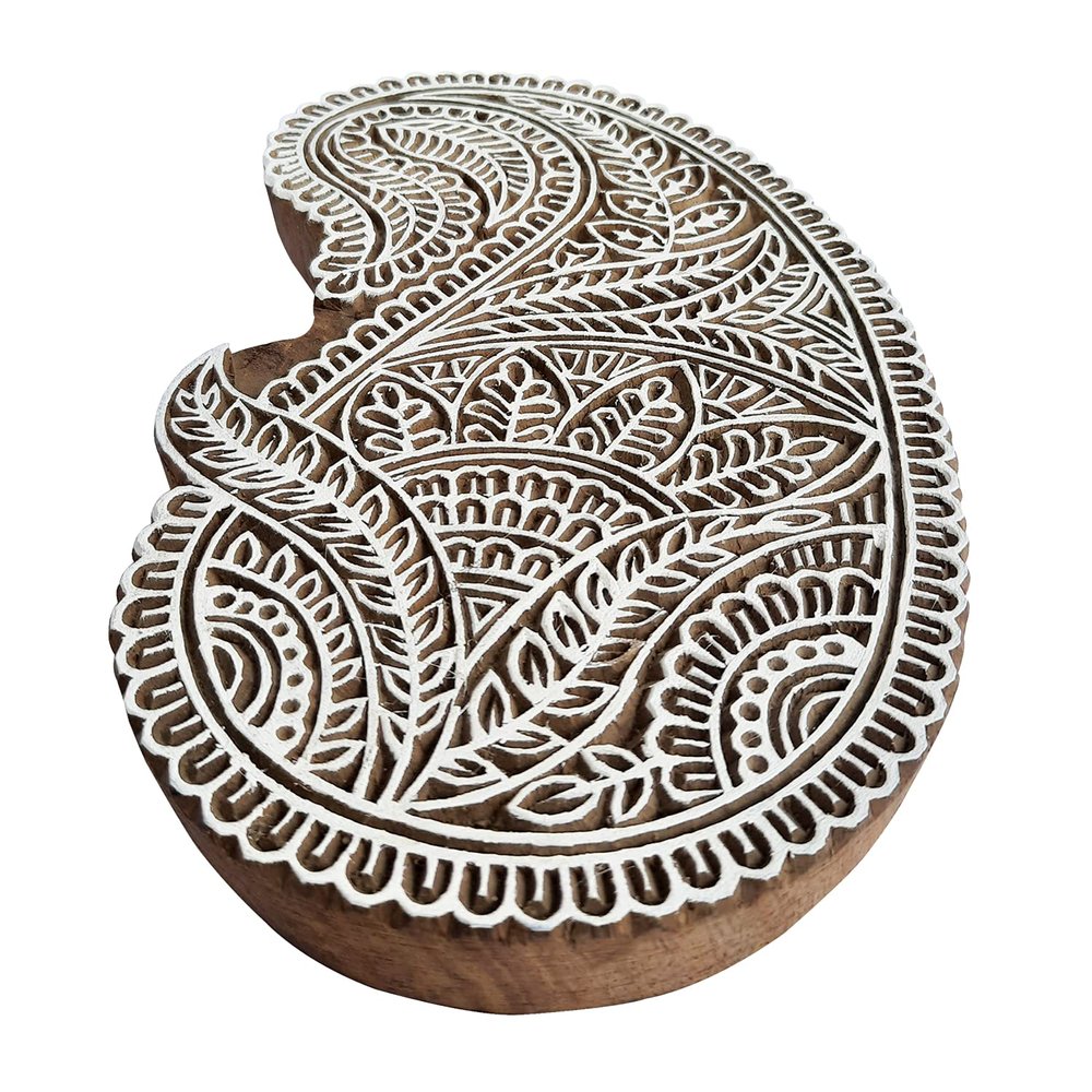 Royal Kraft Paisley Wooden Printing Block - DIY Henna Fabric Textile Paper Clay Pottery Stamp ESIEtag026