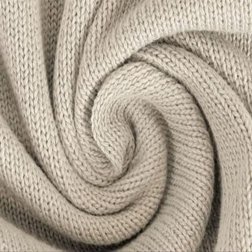 100% Cotton Sweater Knit Fabric Beige - per Yard