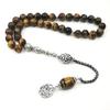 ALBASHAN Natural Tiger eyes Tasbih Muslim rosary islam 33 45 66 99 prayer beads saudi arabia fashion jewelry arab bracelet turky misbaha (10mm, 33 beads) view 1