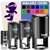 Cute Fighting Ninja Self-Inking Rubber Stamp Ink Stamper for Stamping Crafting Planners - 3/4 Inch Small - Black Ink view 1