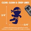 Cute Fighting Ninja Self-Inking Rubber Stamp Ink Stamper for Stamping Crafting Planners - 3/4 Inch Small - Black Ink view 2