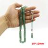 Tasbih Natural Green jades Stone Muslim Bracelet Misbaha Islamic Gift Stone Tassels 33 Prayer Beads Jewelry Handmade Rosary (10x12mm, 33 Beads) view 4