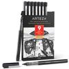 ARTEZA Micro-Line Ink Pens, Set of 9, Black Fineliners with Japanese Archival Ink, Art Supplies for Comic Artists and Illustrators view 1