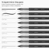 ARTEZA Micro-Line Ink Pens, Set of 9, Black Fineliners with Japanese Archival Ink, Art Supplies for Comic Artists and Illustrators view 2