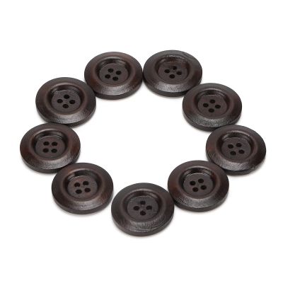 200Pcs Round Wood Buttons, 1 inch Brown Buttons for Sewing Craft Clothing 4 Hole DIY Supplies