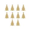 10 Christmas Tree Iron On Decals, DIY Crafts, Mini Trees Heat Transfers, 1x1 Inch (Champagne Glitter) view 1