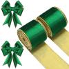 WILLBOND 2 Rolls Christmas Velvet Ribbon Wired Edge Trim Wrapping Fabric Ribbon for Gift Wrapping Bow Making and DIY Crafts Garland Wreath Tree Topper Decor view 1