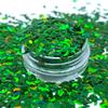 Green Moon Shape Glitter, Solvent Resistant Glitter for tumblers Polyester Nail Art Confetti Resin epoxy (2oz) view 1