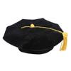 Herrenbek Doctoral Tam with Gold Bullion Tassel Unisex Black Velvet 8 Sided Graduation Tam,Black view 1