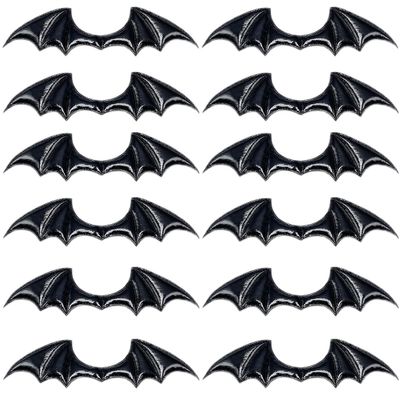 TUDACVTE 12 Pieces Halloween Bat Wings DIY Crafts Bat Wings Black Spooky Bats Halloween Decorations for DIY Hair Accessories Halloween Party Decorations