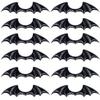 TUDACVTE 12 Pieces Halloween Bat Wings DIY Crafts Bat Wings Black Spooky Bats Halloween Decorations for DIY Hair Accessories Halloween Party Decorations view 1