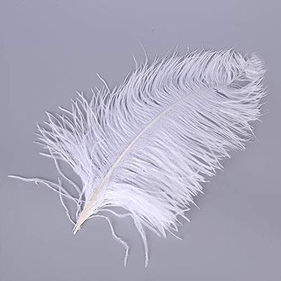 Jeniorr Elegant White Ostrich Feathers for Crafts 15-75cm Wedding Party Accessory Supplies Carnival Dancer Decoration Plumas