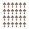 FASHEWELRY 100Pcs Cross Alloy Enamel Pendants 25x14x2mm Light Gold Plate Cross Dangle Charms Beads for DIY Jewellery Making Supplies (Black) view 1