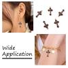 FASHEWELRY 100Pcs Cross Alloy Enamel Pendants 25x14x2mm Light Gold Plate Cross Dangle Charms Beads for DIY Jewellery Making Supplies (Black) view 4