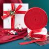 49Yards Twill Tape Ribbon 5/8 Inch Wide Herringbone Cotton Webbing Tape Sewing Twill Ribbon Christmas Decoration for DIY Jewelry Box Gift Wrapping Sewing Craft Supplies (Red) view 3