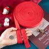 49Yards Twill Tape Ribbon 5/8 Inch Wide Herringbone Cotton Webbing Tape Sewing Twill Ribbon Christmas Decoration for DIY Jewelry Box Gift Wrapping Sewing Craft Supplies (Red) view 4