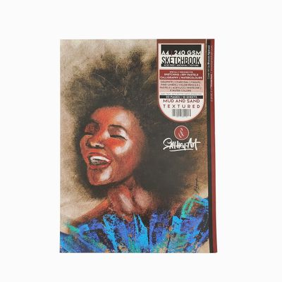 MESSKETEERS Say Hey to Art - Brown Toned/Tanned Mud & Sand Texture Paper Sketchbooks for Artists - 20 Pages with Butter Paper Separators/Suitable for Mixed Media Works A4 Portrait
