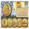 Merrick Mint 2010 America The Beautiful 24K Gold Plated Quarters Parks 5-Coin Set w/Capsules view 1