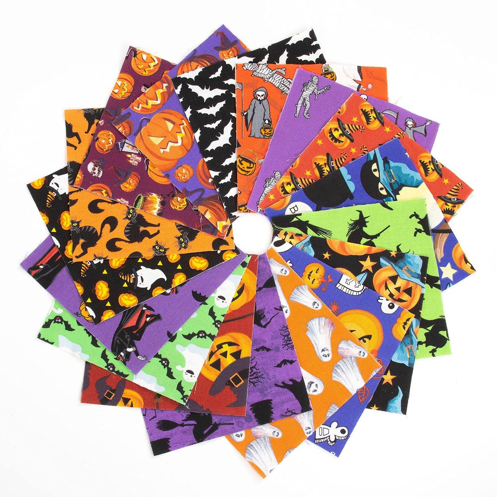 102 Pieces Halloween 1 Pre Cut Charm Pack 5 inch Squares Quilt 100% Cotton Quilt Fabric by AbsoluteBestChoice