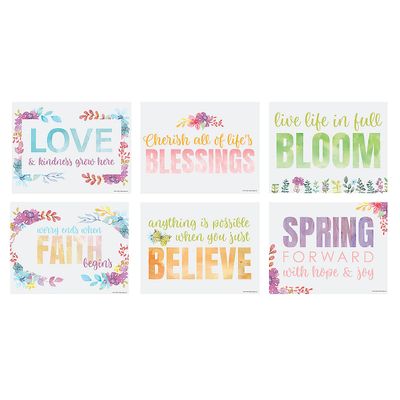 Spring Watercolor Poster Set - 6 Pieces