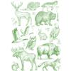 Ceramic Decals - Forest Animal (Green, 9.5 x 13 Inch) view 1