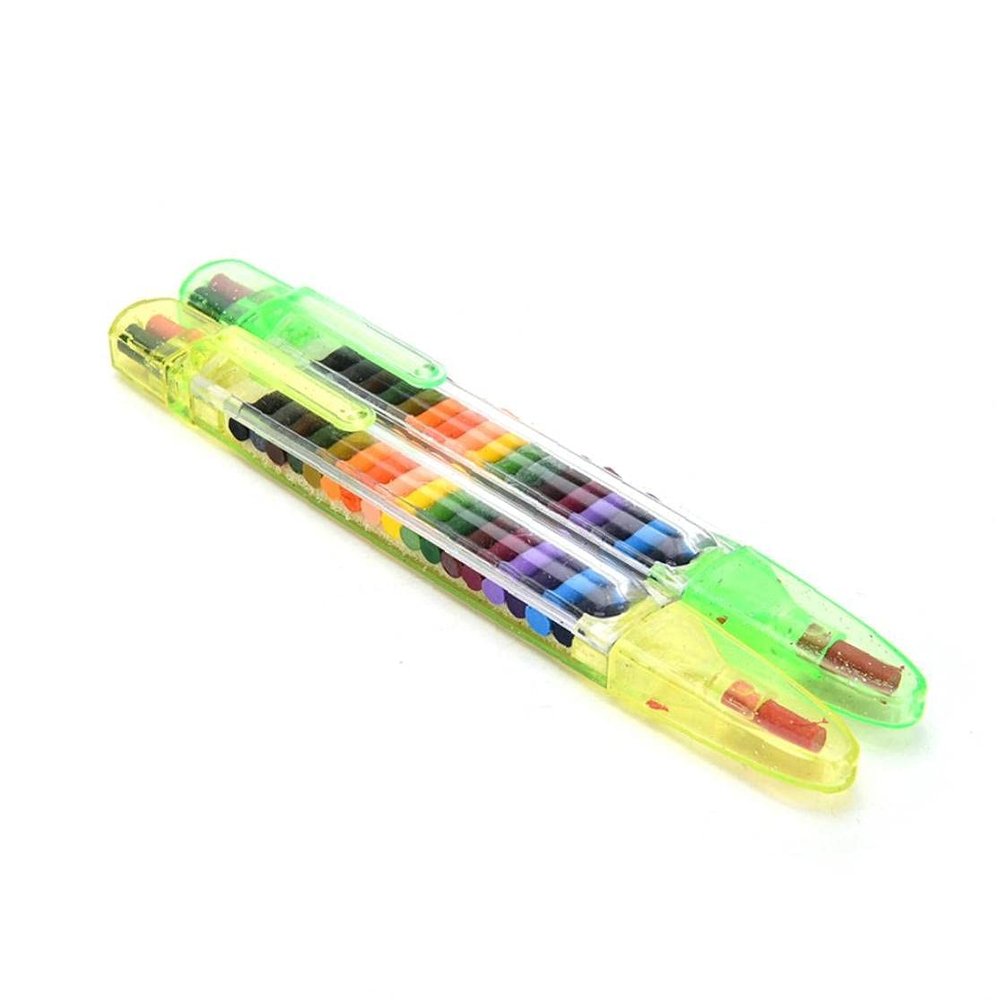 2pcs Stacker Pencils Drawing Crayon Graffiti Pen Oil Pastel Crayons Pen Painting Gift for Children Kids