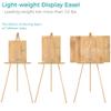 VISWIN 63" Easel Stand for Wedding Signs, Adjustable Wooden Display Easel with Holder, Tripod Floor Easel for Welcome Board, Poster, Picture, Photos, Paintings - Natural view 2