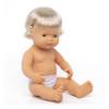 Miniland Doll 15'' Caucasian Girl with Hearing Implant (Polybag) - Made is Spain, Anatomically Correct, Quality, Diverse view 1
