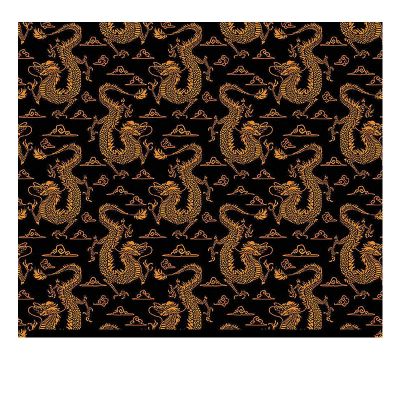 Wallpaper Patterned HTV (19.66" x 36") - New Year Gold Dragon