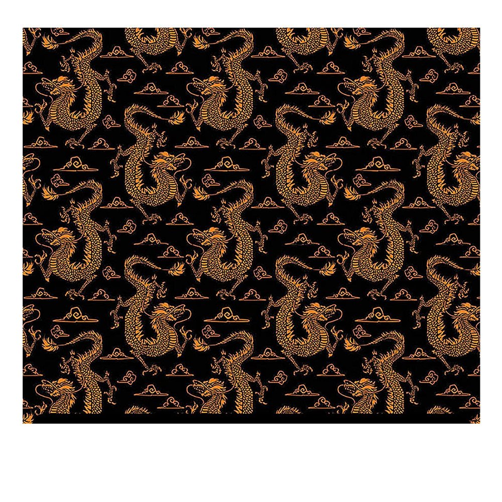 Wallpaper Patterned HTV (19.66" x 36") - New Year Gold Dragon