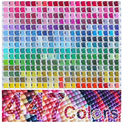 Vilihkc 447 Colors Square Beads for Diamond Painting Accessories,Rhinestones Diamond Painting Beads,Sparkle Rhinestones for Nails Diamond Art Crafts