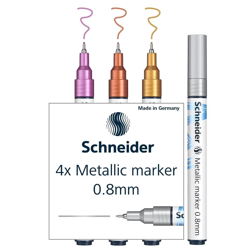 Schneider Paint-It 010 Metallic Marker 0.8mm Set 1-4 Assorted Colours