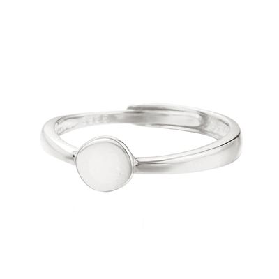925 Sterling Silver Ring Blank Setting for Cabochons Ring Base with 6mm Glue Pad on Adjustment DIY Jewelry for Women