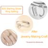 925 Sterling Silver Ring Blank Setting for Cabochons Ring Base with 6mm Glue Pad on Adjustment DIY Jewelry for Women view 3