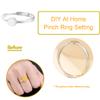 925 Sterling Silver Ring Blank Setting for Cabochons Ring Base with 6mm Glue Pad on Adjustment DIY Jewelry for Women view 4